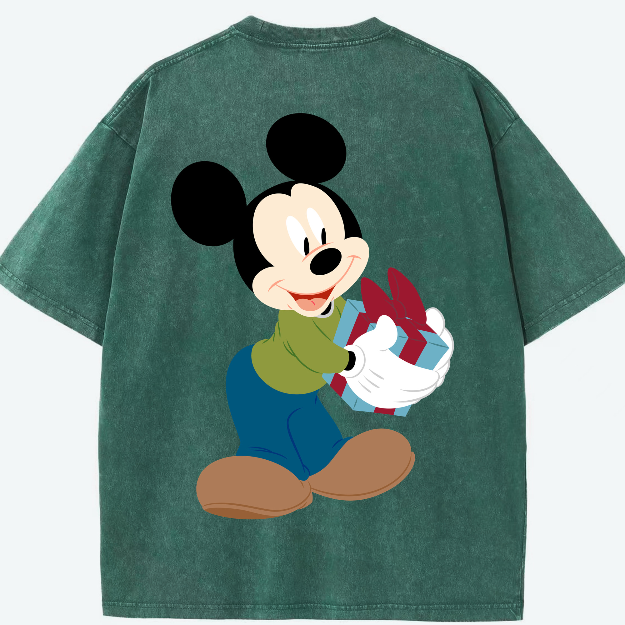 （画像用） ミッキーマウス Mickey Mouse 綿100% ヴィンテージ風 半袖Tシャツ（背面プリント）